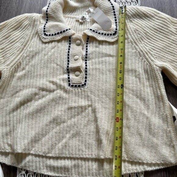 New! For Love And Lemons Jeanette Cardigan and Shorts Set cream 2583 - Picture 11 of 11